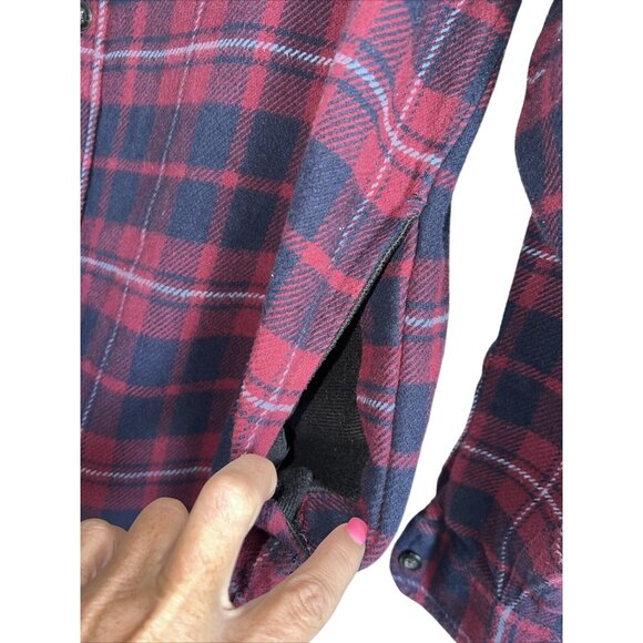 Orvis Big Bear Heavyweight Flannel Button Down Shirt/Shacket pockets Red Large - Picture 5 of 5